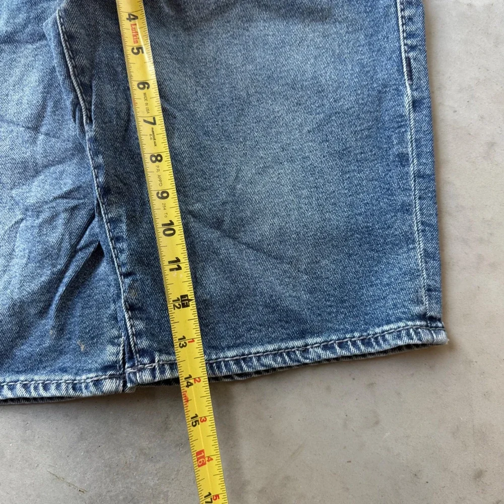 True Religion Ricky Relaxed Straight Denim Shorts Blue Mens 32